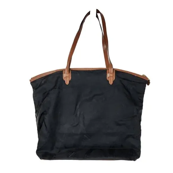 Lauren Ralph Lauren Nylon Tote Bag Zipper Top Black - Picture 2 of 6